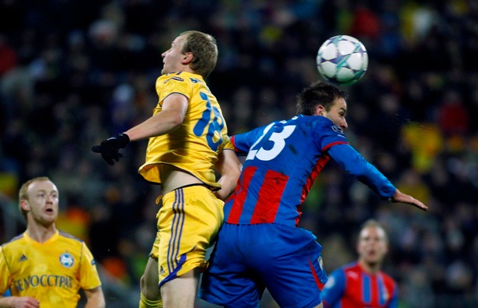 Marek Bakoš sa teší z gólu do siete BATE Borisov